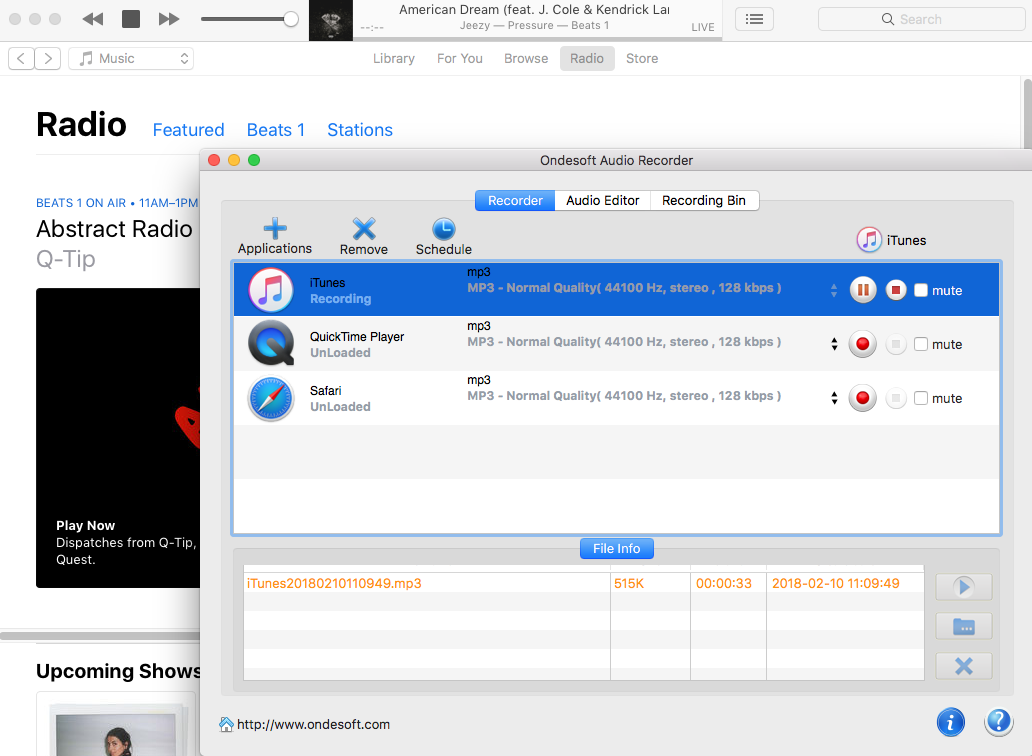 enregistrer la radio iTunes sur mac