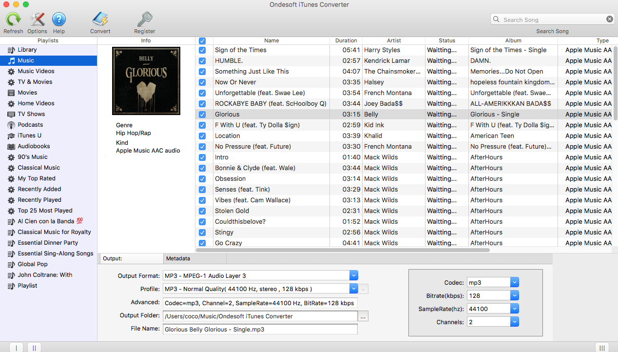 Convertir des chansons Apple Music en MP3