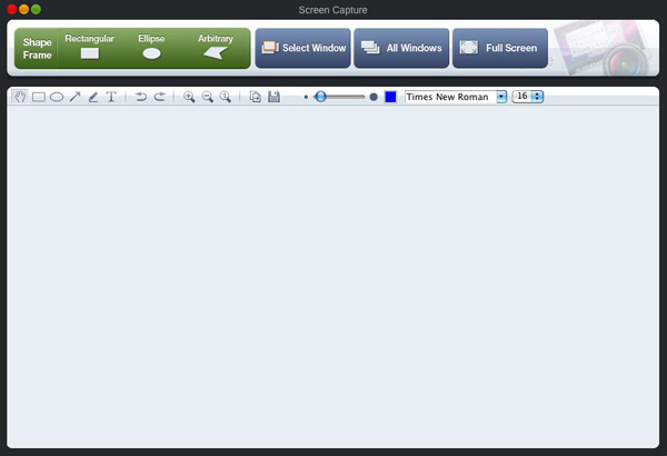 interface de capture d'écran mac