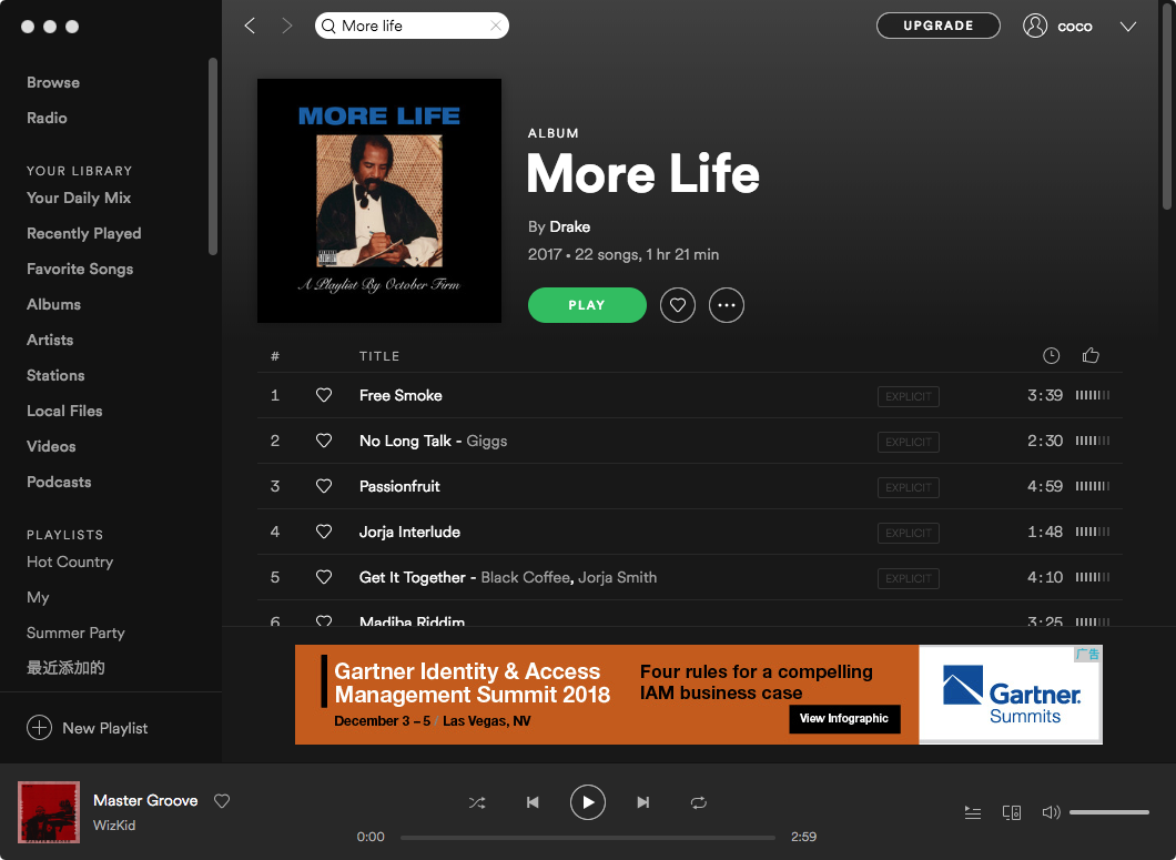 Drake plus de vie sur Spotify