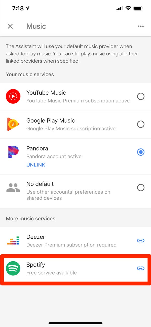 Lier Spotify à votre Google Home