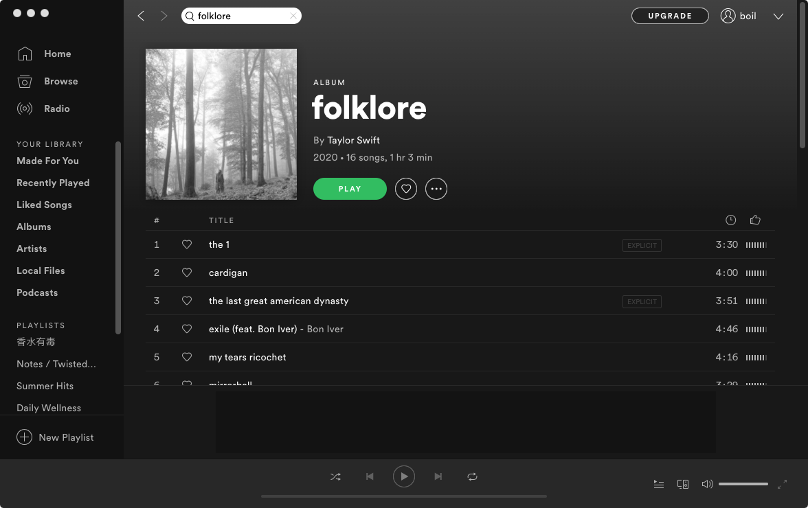 télécharger l'album folklore au format mp3